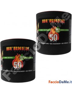 Burner Starter Bio Accenditore Accendifuoco Biologico Inodore 2 Conf. 100 Pezzi
