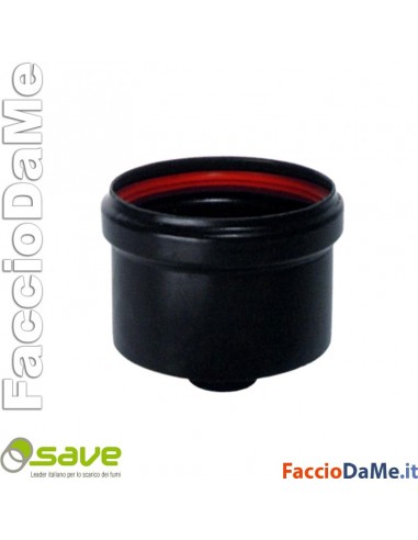 Tappo Stufa Pellet Save 1,2mm Porcellanato Nero Opaco Diametro 8cm