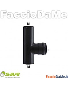 Tubo a T Stufa Pellet Save 1,2mm Porcellanato Nero Opaco Diametro 8cm 2