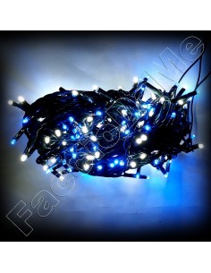 Luci di Natale a 180 Led Bianchi + Blu Uso Interno ed Esterno con Trasformatore