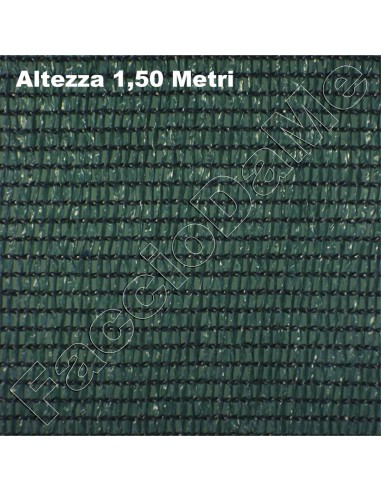 Rete Telo Ombreggiante Frangisole Frangivista Altezza 1,50 Metri Colore Verde