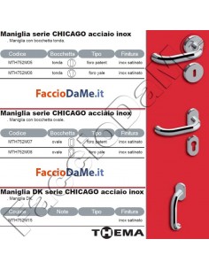 Maniglie Cremonesi Per Porte e Finestre Serie CHICAGO Thema Acciaio Inox Satinato 2