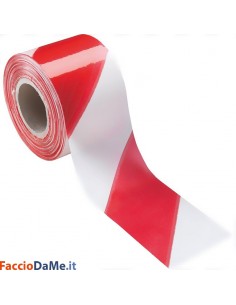 Nastro Segnaletico Bianco e Rosso Geko Signal 200 metri Alto 7 cm per Cantieri