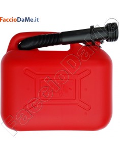 Tanica Plastica per Carburanti ad Alta Densità con Travasatore Omologata UN 5 litri