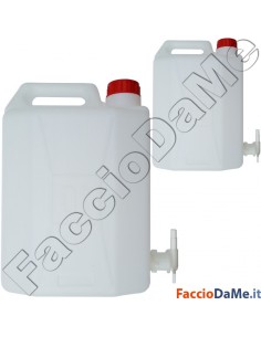 Tanica Taniche in Plastica 10 e 20 litri con Rubinetto per Uso Alimentare ICS
