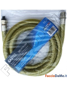 Tubo Metallico per Gas a Norma EN 14800 Maschio-Femmina o Femmina-Femmina 150cm