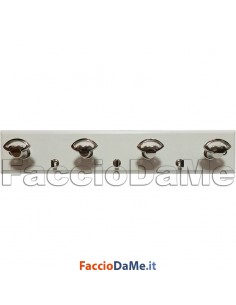Attaccapanni a Muro in Legno 7 posti con Viti Colore Bianco Made in Italy