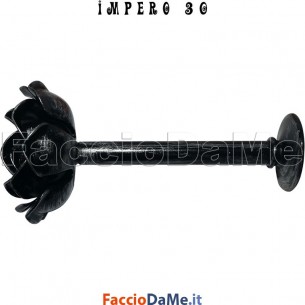 Portambrasse Raccoglitenda ROSA in Ferro Nero Argento per Bastone Tende D.30mm IMPERO Italy