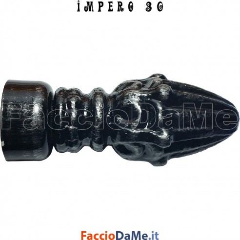Terminale PIGNA in Ferro Nero Argento per Bastone Tende D.30mm IMPERO Italy