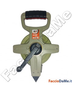 Rotella Metrica Professionale Nastro Acciaio Lunghezza metri 50 x 13 mm Banko