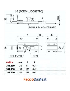 Catenaccio Portalucchetto Zincato da Avvitare Varie Misure Art.284 2