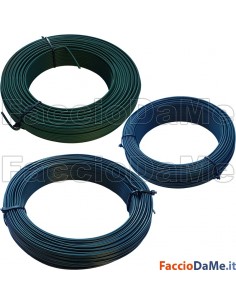 Filo di Ferro Plastificato 100 metri Colore Verde Vari Spessori a Scelta