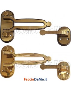 Chiusura di Sicurezza per Porte a Gancio A500 in Ottone Colore Bronzo o Oro