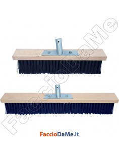 Scopa Industriale in PVC con Attacco a Spinta su Assicella in Legno Varie Misure