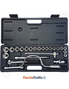 Set Kit Assortimento Serie Chiavi a Bussola Valigetta 24 Pezzi Kreator KRT500104