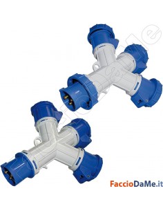 Adattatore Distributore Tripla a 3 Prese CEE IP44 e IP67 a 3 Poli Brennenstuhl
