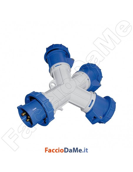 Adattatore Distributore Tripla a 3 Prese CEE IP44 e IP67 a 3 Poli Brennenstuhl