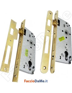 Serratura da Infilare per Porte Interne in Legno 2 Mandate Ottone Cisa Varie Misure