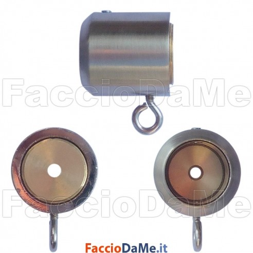 Supporto per Tende a Parete Laterale in Acciaio Inox Satinato Diametro 20mm