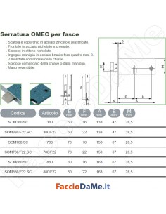 Serratura per Fasce Portoni Cancelli Omec 380 Varie Misure 2