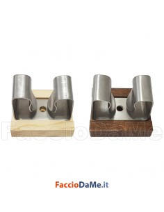 Portascopa Portascope Portatutto a 1 posto con Molla Base in Legno Vari Colori