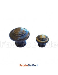 Pomolo Sagomato con Base Tonda A.730 in Ottone Bronzo Satinato Diametro 20 30 mm