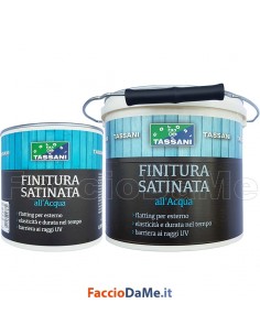 Finitura Vernice Satinata all'acqua per Legno Confezione 750ml 2,5lt Tassani 9060