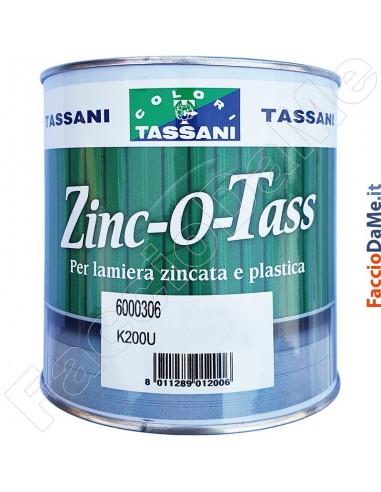 Smalto Satinato per Lamiera Zincata e Plastica Zinc-o-Tass 750ml Tassani 6000