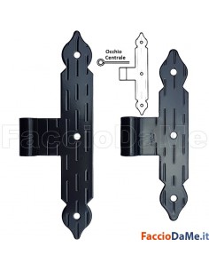 Bandella a T con Occhio Centrale Spina Diametro 10mm in Acciaio Colore Nero Omad 1346-N