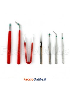 Set Kit Pinze Pinzette in Acciaio per Modellismo 7 pezzi Work-it 88707 2