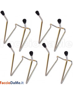Supporto per Piatti Portapiatti Portaprezzi in Ottone Lucido Zincato 4 pezzi