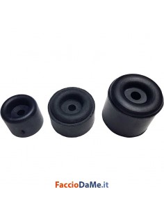 Fermaporte Tappi Paracolpi in PVC da Avvitare Colore Nero 20 pz Diametro 25 30 40 mm