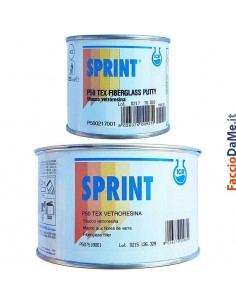 Stucco Mastice P50 Tex per Vetroresina con Induritore Grigio Sprint Icr 125 500 750 ml