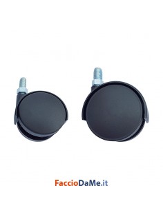 Ruota Doppia Ruote Doppie in Nylon Nera con Filetto Varie Misure Valsecchi 164B