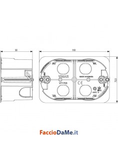 Scatola Rettangolare da Incasso per Cartongesso con 3 Moduli Vimar Idea V71703 2