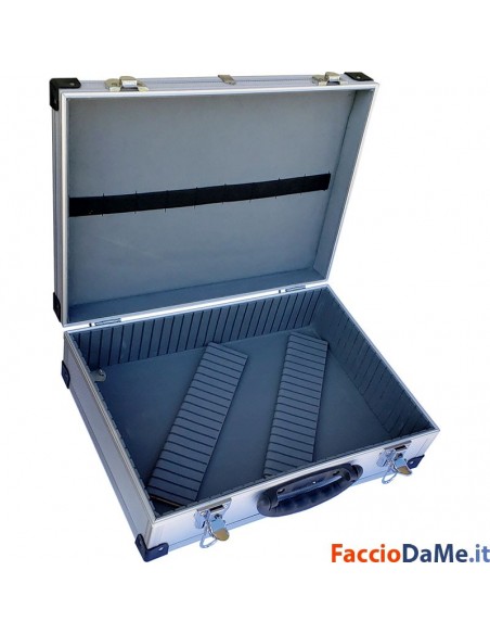 valigia porta utensili in alluminio colore nero 45x33x15 cm
