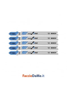 Lama Lame per Seghetto Alternativo da Ferro Metallo 5 pezzi Bosch T118A 2