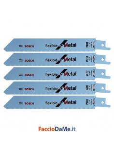 Lama Lame per Seghetto Gattuccio da Ferro Metallo Confezione 5 pezzi Bosch S922AF 2
