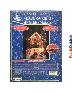Castello Laboratorio di Babbo Natale a Fibre Ottiche con Traformatore Uso Interno