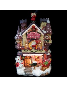 Castello Laboratorio di Babbo Natale a Fibre Ottiche con Traformatore Uso Interno 2