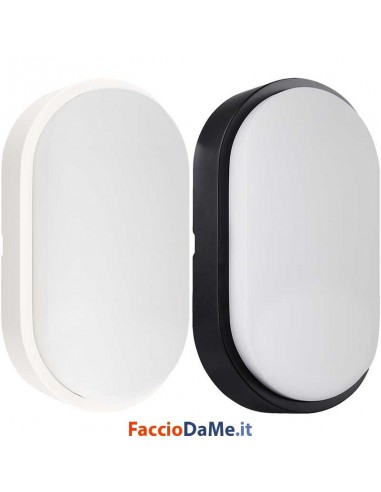 Plafoniera LED Modello Oasi Ovale IP54 Luce Fredda Colore Bianco o Nero Century OSOB OSON
