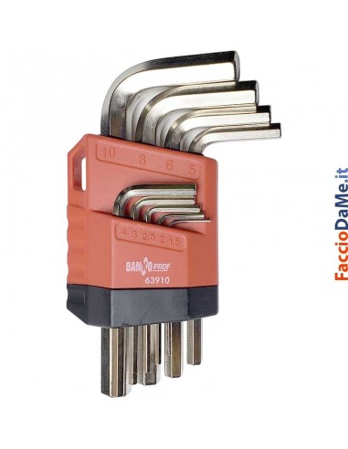 Set Kit Chiavi Esagonali Corte Maschio 9 Pezzi Banko Prof