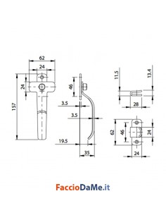 Maniglia Blocco Reversibile Ambidestra Zincata 1pz 10pz a Scelta Comunello 2
