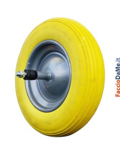 Ruota per Carriola Antiforatura Antiperforazione Poliuretano 350mm Valsecchi 19546 - SPEDIZIONE GRATUITA