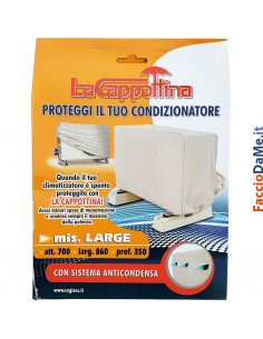 Cappottina Telo Ripara Climatizzatore in PVC Colore Grigio Varie Misure a Scelta