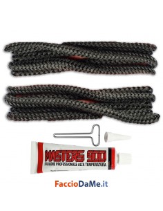 Guarnizione in Fibra Vetro Treccia per Stufe + Tubetto Silicone Maniver HSK
