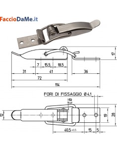 Chiusura Chiusure a Leva Rigide in Acciaio Zincato Varie Misure 2
