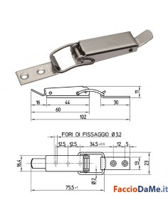 Chiusura Chiusure a Leva Rigide in Acciaio Inox 18/10 Varie Misure 2