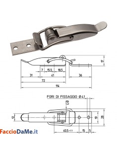 Chiusura Chiusure a Leva Rigide in Acciaio Inox 18/10 Varie Misure 2