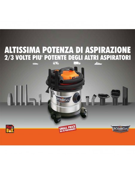 Aspiratore Professionale Auto Caravan Trucks Yachts 1400 watt Turbo Fire&Box CK8560